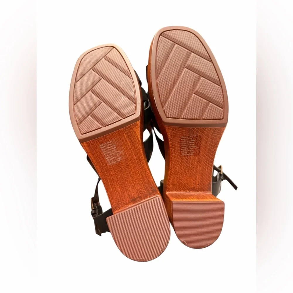 Sonoma Ortholite Eco Sandals Heeled Black Brown Size 9